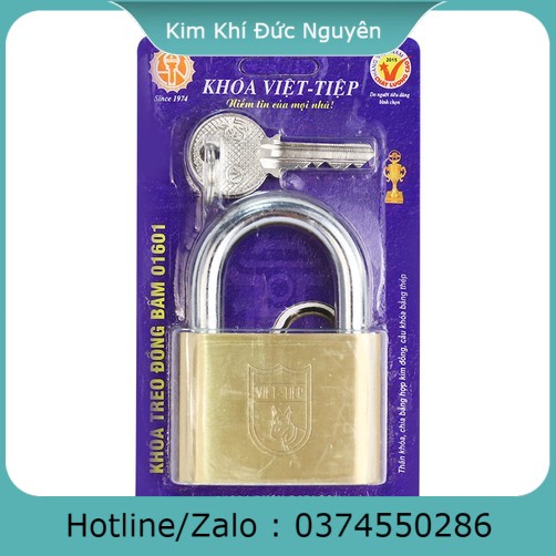 Khoá Việt Tiệp treo đồng bấm 10601 CHÍNH HÃNG KIM KHÍ ĐỨC NGUYÊN