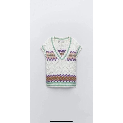 Áo gile len zara auth sz M