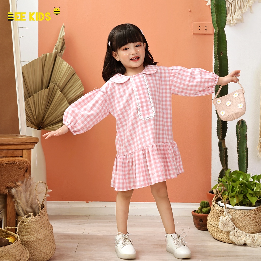 Váy Thu Đông BEEKIDS Cho Bé Gái 2-5 Tuổi, Chất Đũi Mỏng Nhẹ, Họa Tiết Dễ Thương 1DC01376DA