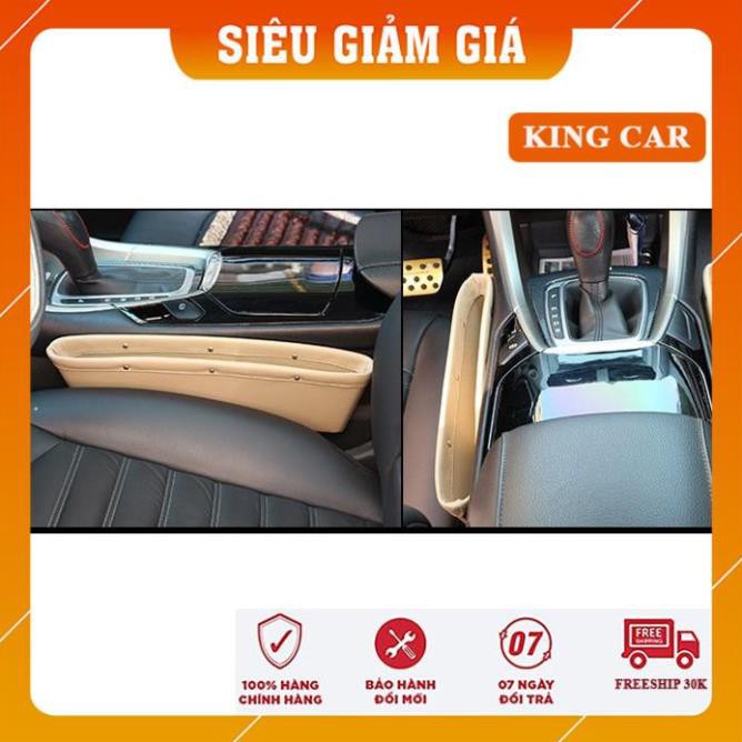 Khay để đồ kẹp khe ghế ô tô, khay để đồ khe ghế oto bọc da sang trọng - Shop KingCar