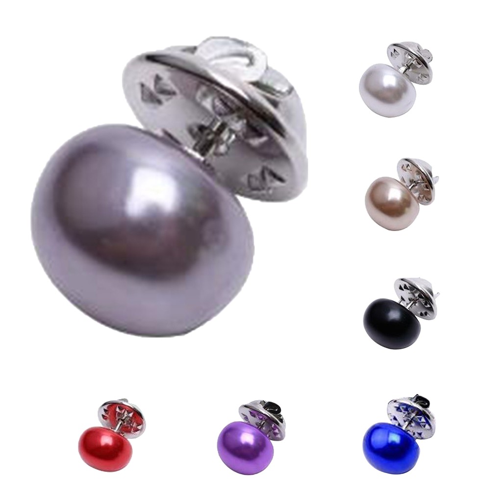 Trâm cài áo hình ngọc trai nhân tạo dáng tròn thanh lịch