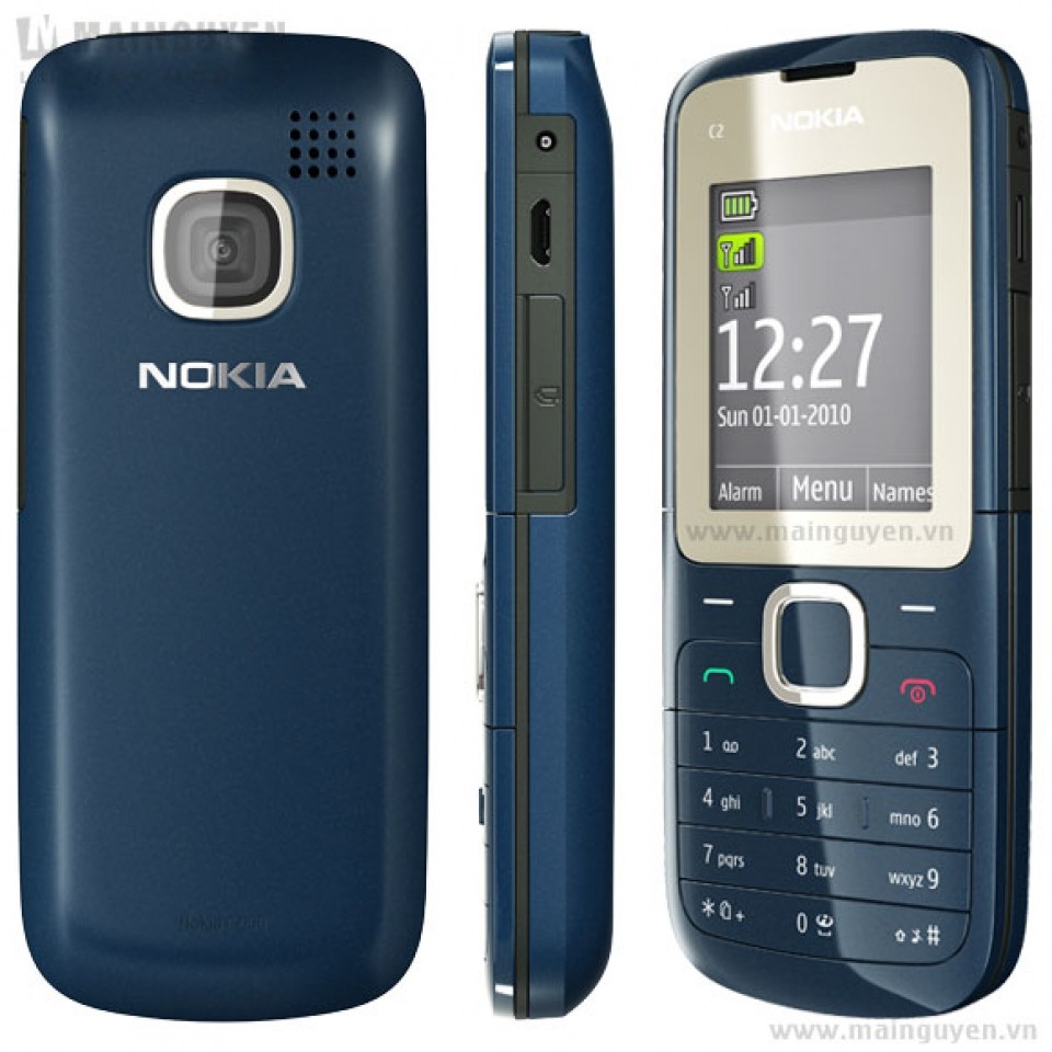 Điện Thoại Cổ NOKIA C2 00 Chính Hãng Đầy Đủ Phụ Kiện tặng sim 3g 10 số