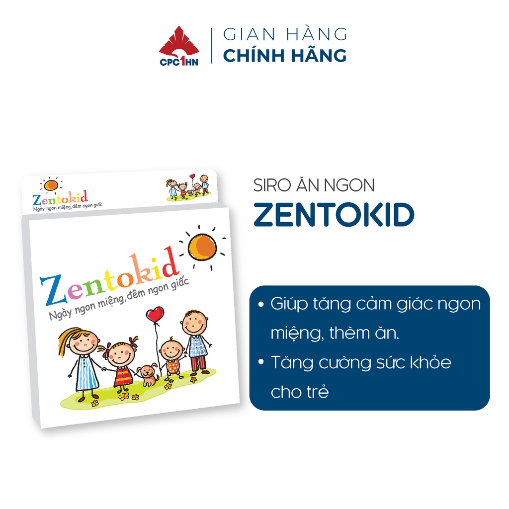 SIRO ĂN NGON ZENTOKID CPC1HN BÉ ĂN NGON MIỆNG, NGỦ NGON GIẤC, TIÊU HÓA TỐT - (Hộp 10 ống)