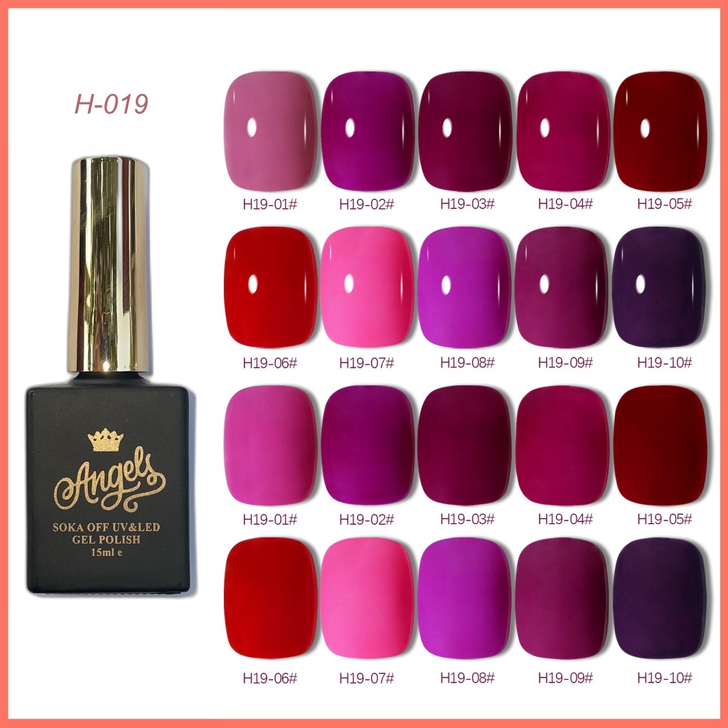 Angels Sơn móng tay chuỗi màu tím, Angels UV gel polish AH19