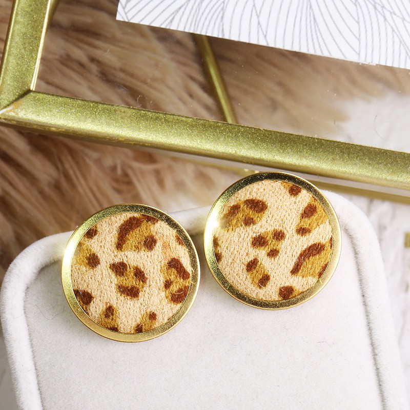 Bông Tai Họa Tiết Da Báo Phong Cách Âu Mỹ Cá Tính