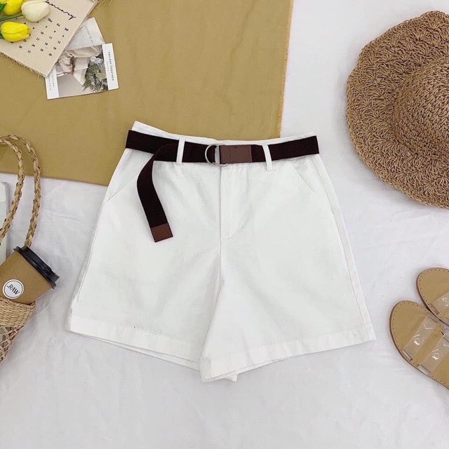 Quần đùi, quần shorts kèm dây nịt chất kaki jean, hình thật chụp sàn
