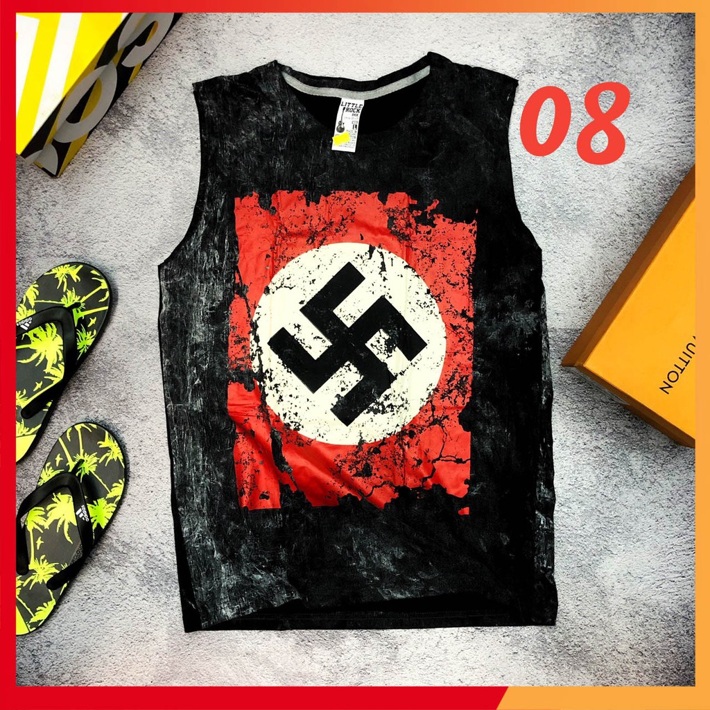 XẢ KHO THANH LÝ FREESHIP - Áo sát nách nam unisex Thái lan in hình chữ thập chất cotton mát