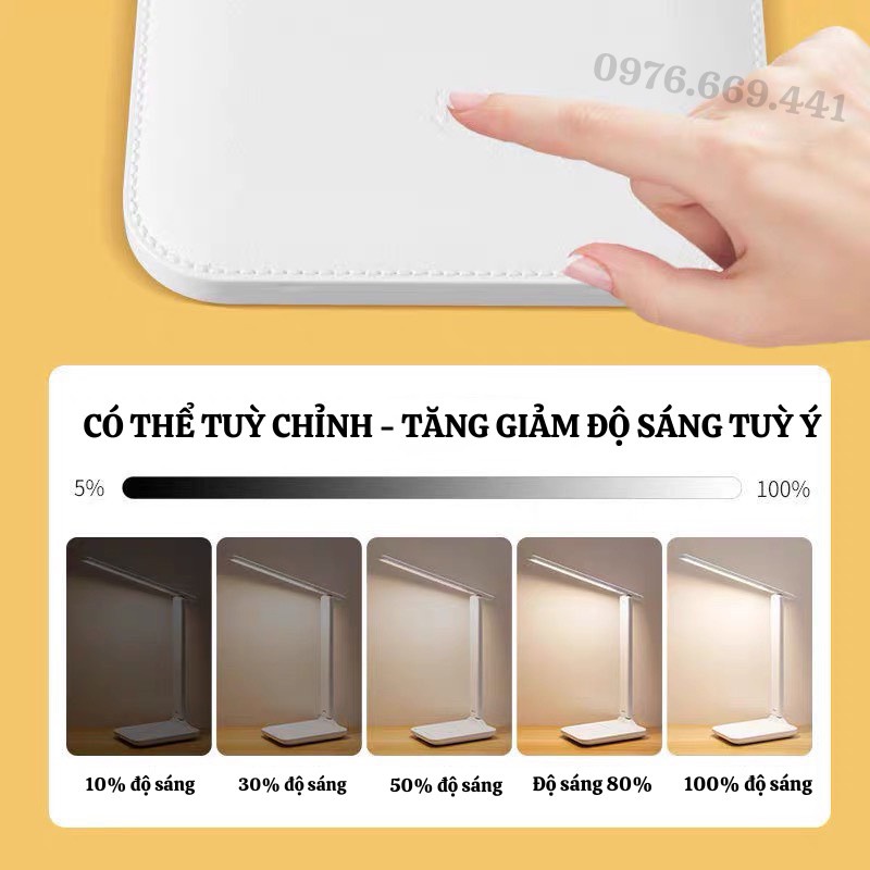 Đèn Học Chống Cận Gấp Gọn Đèn Bàn Học Đọc Sách Tích Điện Cảm Ứng 3 Chế Độ Sáng Gia Dụng Thông Minh ASAKI