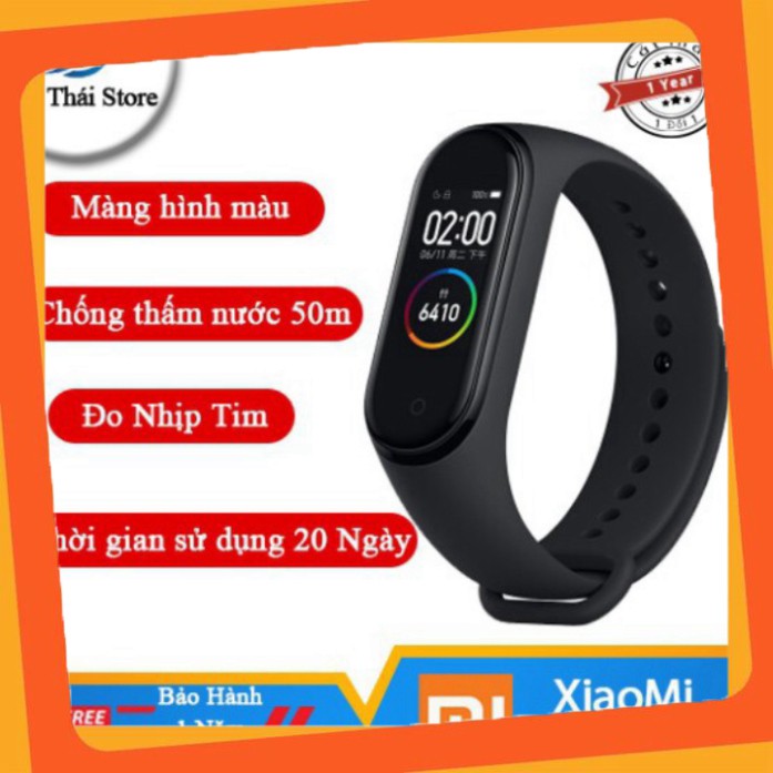 GIÁ TỐT NHẤT XiaoMi MiBand 4 đồng hồ thông minh band AI Màng hình 7 sắc Đo nhịp tim đo huyết bước chân app tập thể dục c