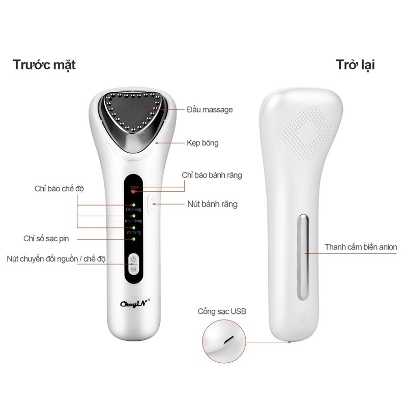 [Mã FMCGMALL - 8% đơn 250K] Máy vệ sinh làm sạch da mặt CkeyiN MR347W | BigBuy360 - bigbuy360.vn