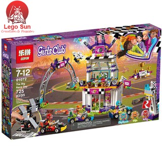 Lego Friends LEPIN 01072 ngày hội đua xe 725 chi tiết (lego 41352)