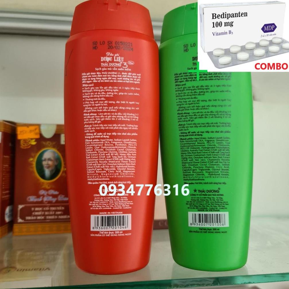 Combo Bedipanten 100mg +  Dầu gội dược liệu Thái Dương 3 - 200ml