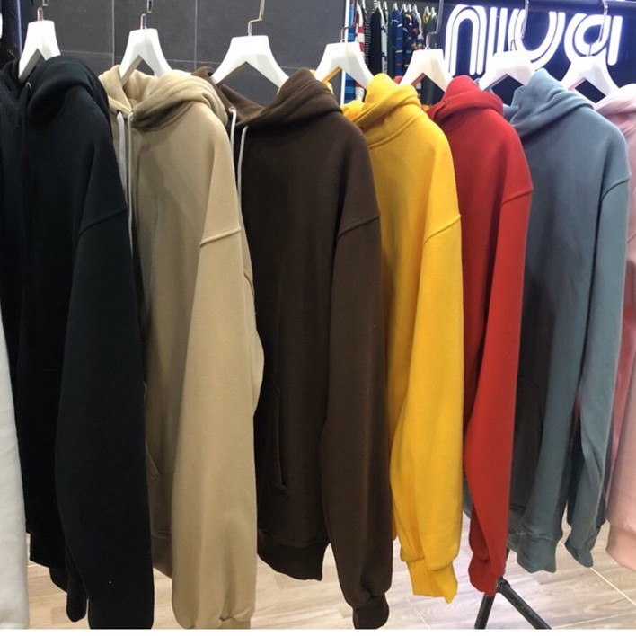 Áo Hoodie Trơn Unisex Chất Nỉ Ngoại Dày Đẹp Mịn Mát