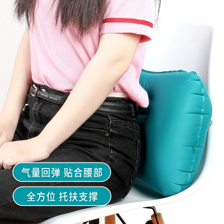 Gối hơi kê cổ/ lưng để ngủ/ đi máy bay tàu xe/ du lịch/ văn phòng tự động bơm có nút cài