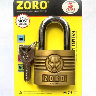 Ổ khóa bấm zoro đầu cọp, 60mm, phi 12ly, 4 chìa muỗng