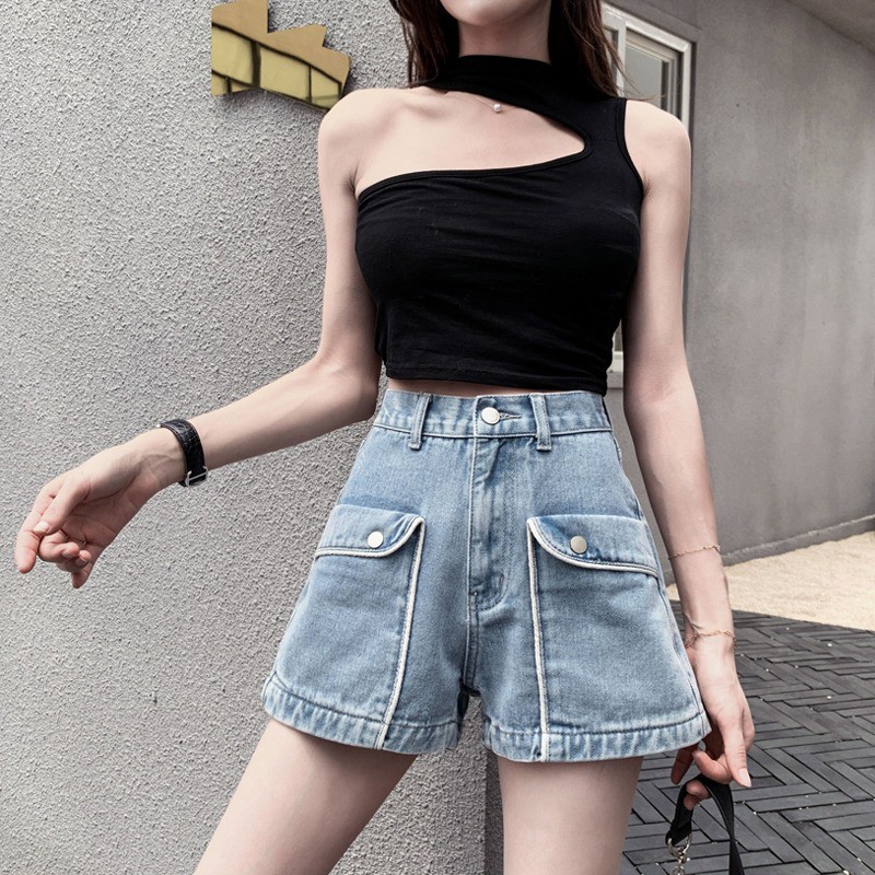 Quần Short Jeans Nữ Túi Viền Ulzzang - Quần Đùi Nữ Jeans SIêu Chất Q39