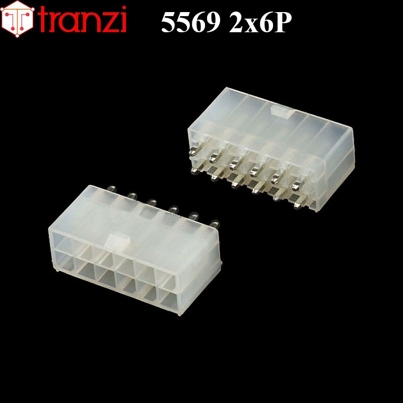 Giắc cắm header 4.2mm 5569 2x6P chân cắm thẳng trắng - túi 5 cái