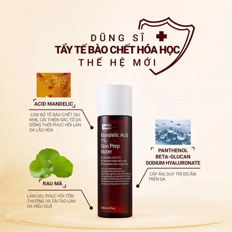 Dung Dịch Tẩy Da Chết Hoá Học Thanh Lọc Lỗ Chân Lông By Wishtrend Mandelic Acid 5% Skin Prep Water 120ml | BigBuy360 - bigbuy360.vn