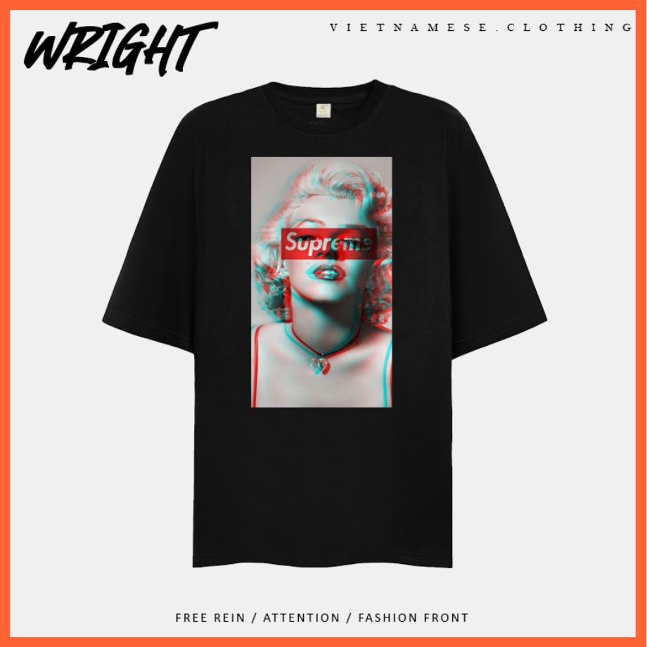 YwRP /Áo Phông Tay Lỡ Cô Gái Hiện Đại Sexy Supreme Phong Cách Âu Mỹ Form Rộng Unisex 100% Cotton!