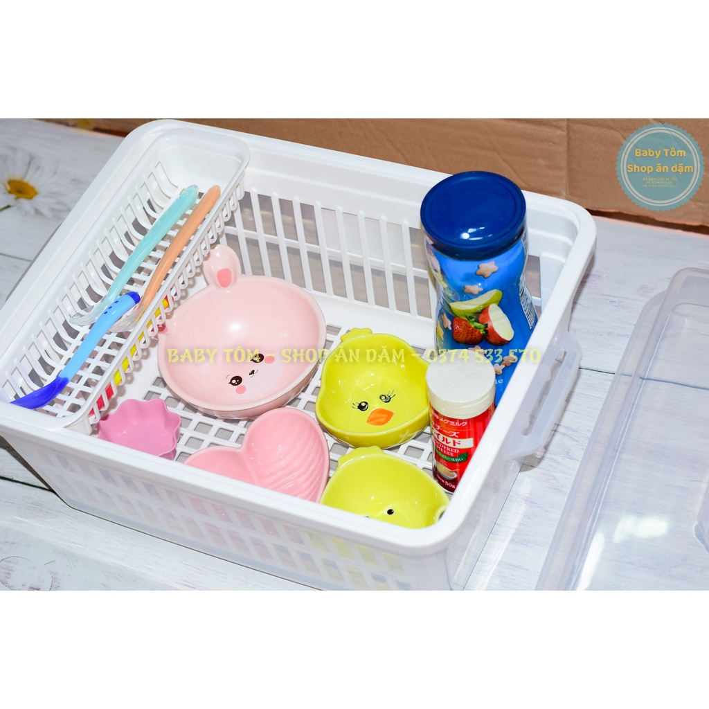 Gía úp bát INNOMATA Nhật Bản,giá úp đồ ăn dặm cho bé NPP Baby Tôm