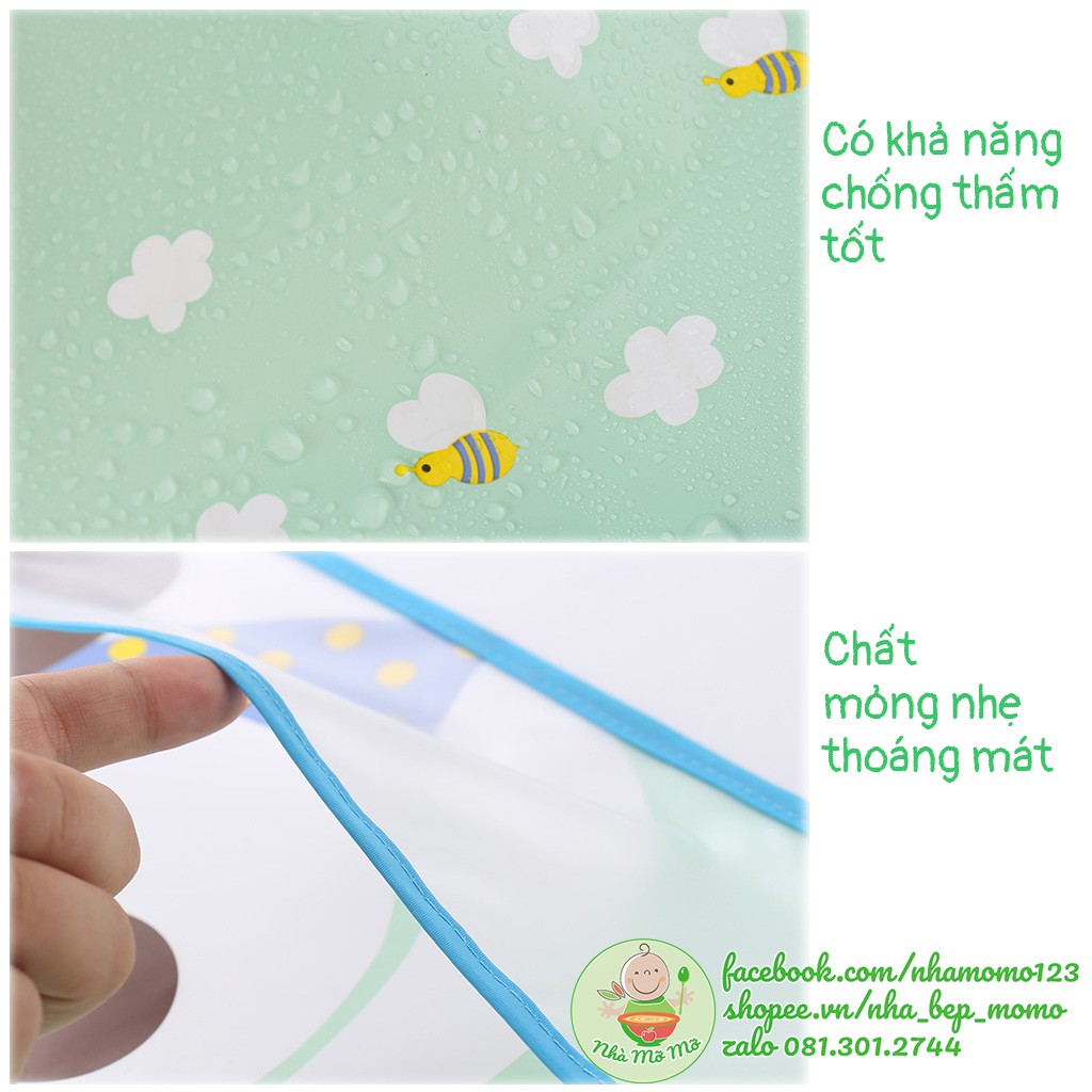 Áo Yếm Chống Thấm Nước Cho Bé Ăn Dặm Loại Nhẹ - Nhà Mỡ Mỡ