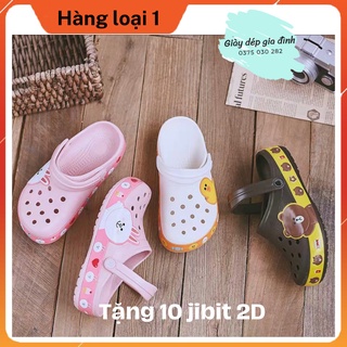 Dép sục nhựa in hình 3D thỏ hồng, vịt vàng, gấu nâu siêu êm mềm nhẹ, bền đẹp, full box cho nam nữ