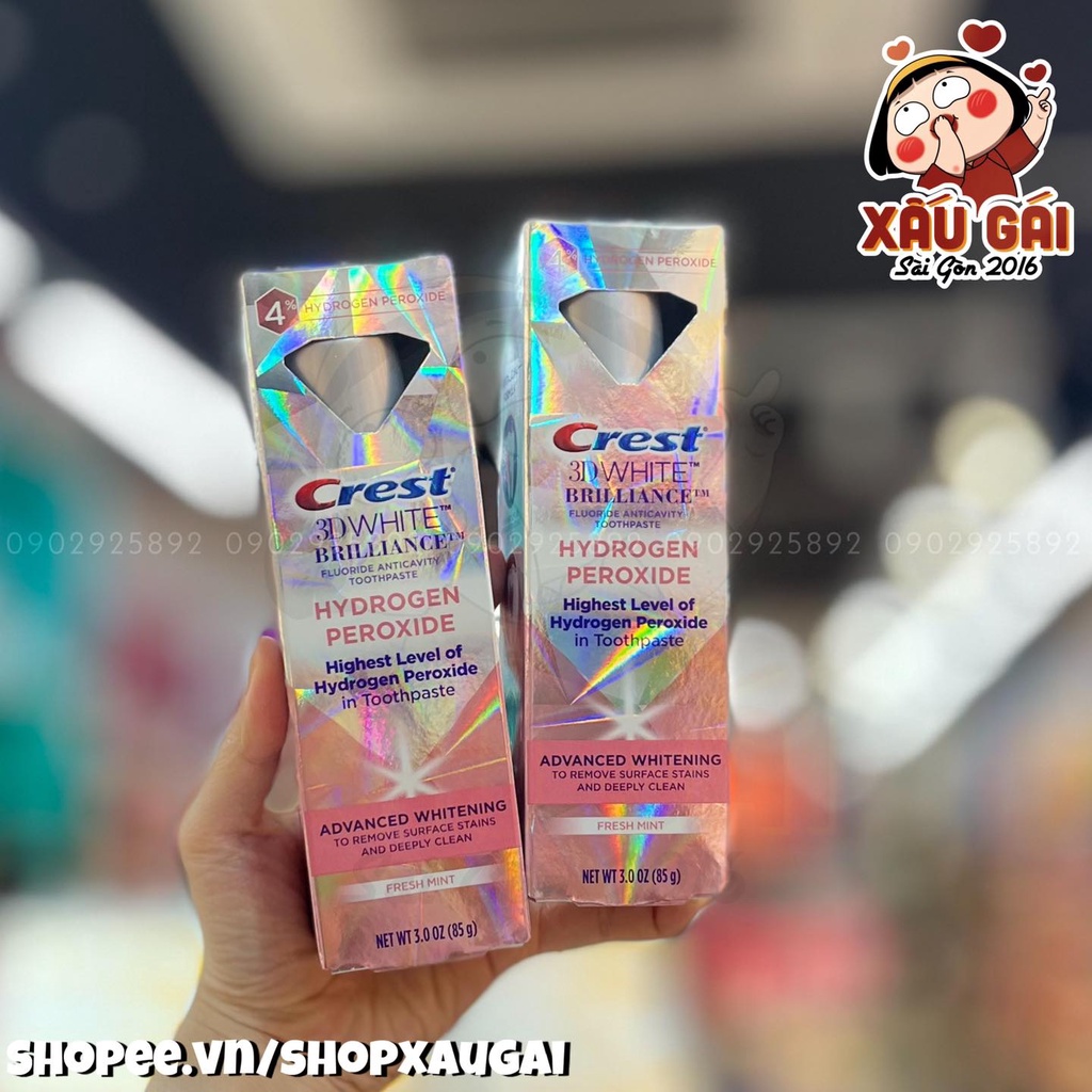 Kem đánh răng Crest 3D White Brilliance Hydrogen Peroxide
