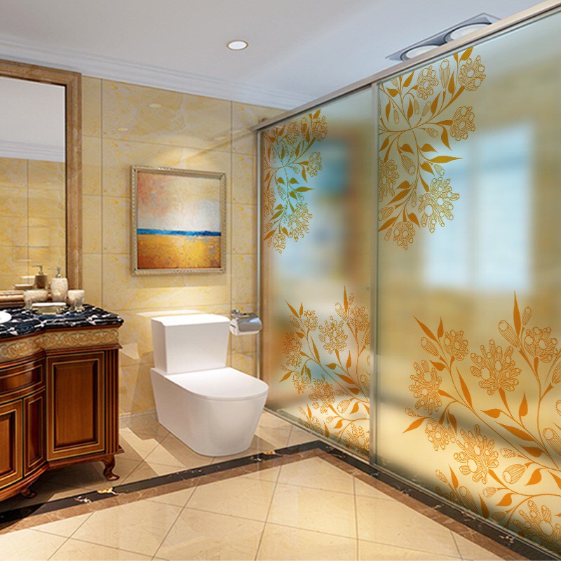 Decal dán kính cao cấp - Mẫu Hoa Vàng lớn ( 60x116 )