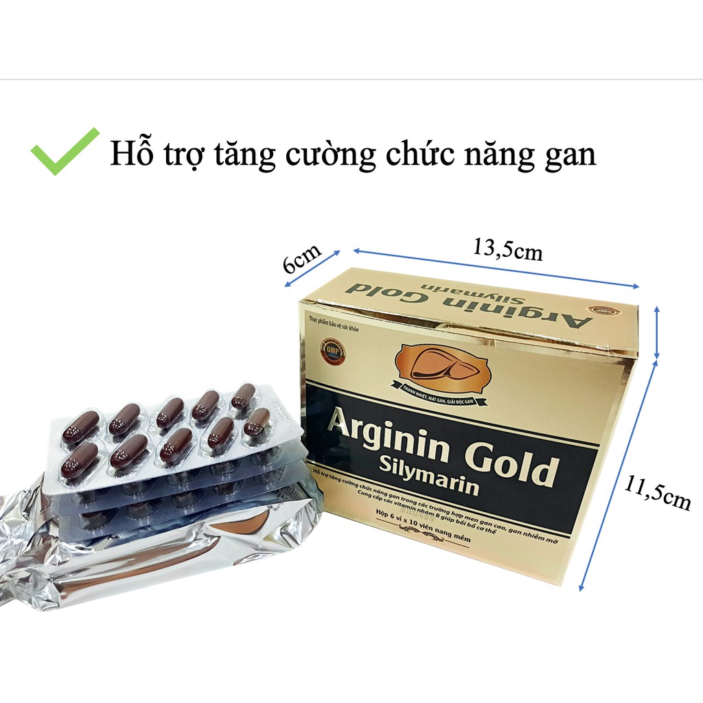 Bổ gan Đại Uy - Arginin Gold Silymarin (Hộp 6 vỉ x 10 viên nang mềm) | BigBuy360 - bigbuy360.vn