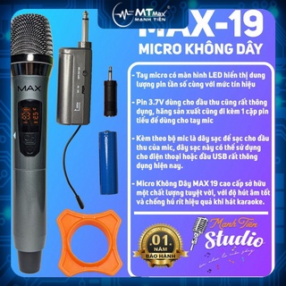 MT MAX [Siêu Phẩm] Micro không dây MAX 19 hát karaoke gia đình, party ,hát live stream fb, kết nối loa kéo- âm thanh tru