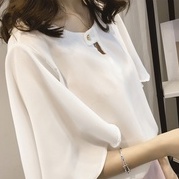 Áo Sơ Mi Chiffon Tay Ngắn Dáng Rộng Plus Size  100 Kg Thời Trang Xuân Hè Phong Cách Hàn Quốc Cho Nữ