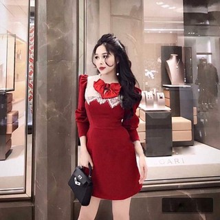 Đầm nơ tiểu thư 60ma109 - hàng cao cấp