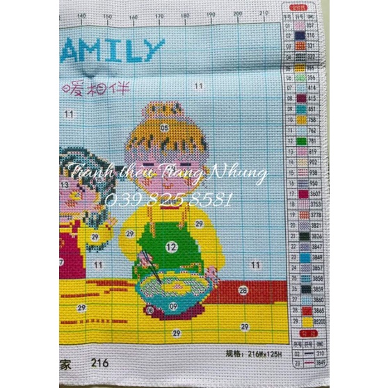 Tranh thêu chữ thập Hạnh Phúc gia đình HH0894 40x60cm