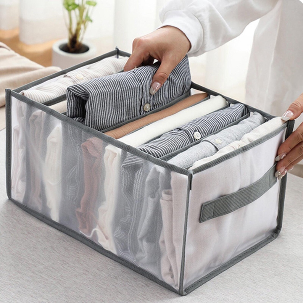 Hộp vải lưới đựng quần áo chia ngăn tiện dụng (38 x 25 x 20)