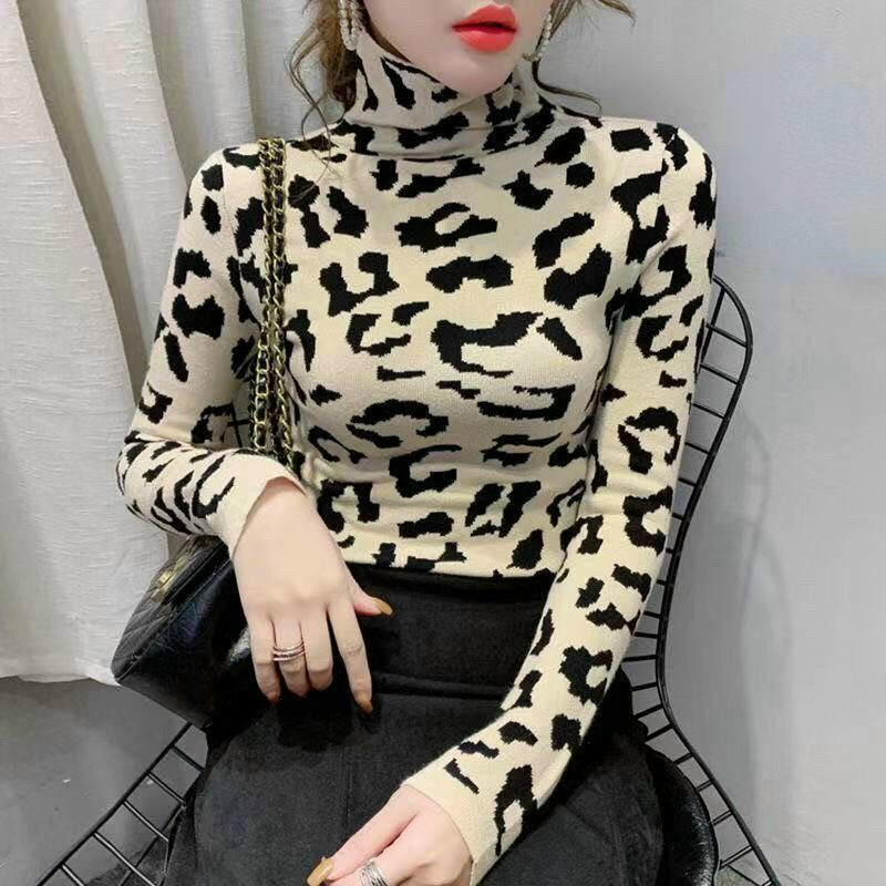 ⚡RẺ VÔ ĐỊCH⚡  Áo Giữ Nhiệt Nữ Dài Tay Hoạ Tiết Chấm Bi Cotton Co Giãn Lót Nỉ Cổ Cao Nhiều Màu Phong Cách Hàn Quốc