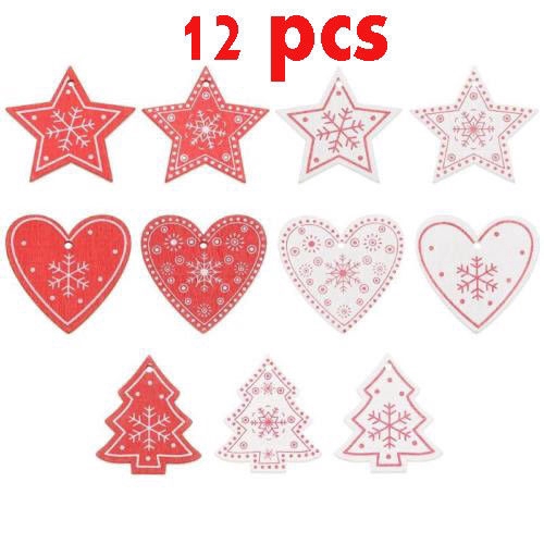 Set 12 phụ kiện treo trang trí cây thông Noel Giáng Sinh DIY