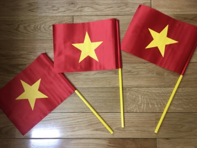 Lá cờ tổ quốc cán nhựa cầm tay loại nhỏ phục vụ lễ khai giảng, hội nghị
