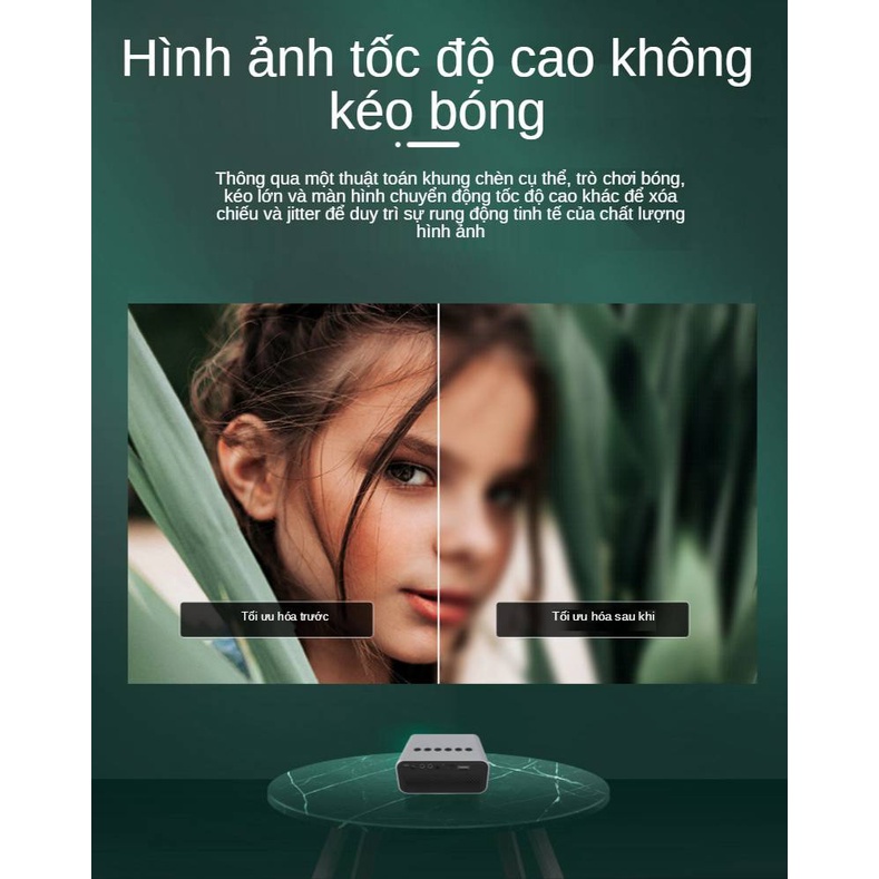 Máy Chiếu Mini  FullHD 1080p, đa năng phục vụ gia đình，Máy chiếu có dây cùng màn hình thu nhỏ