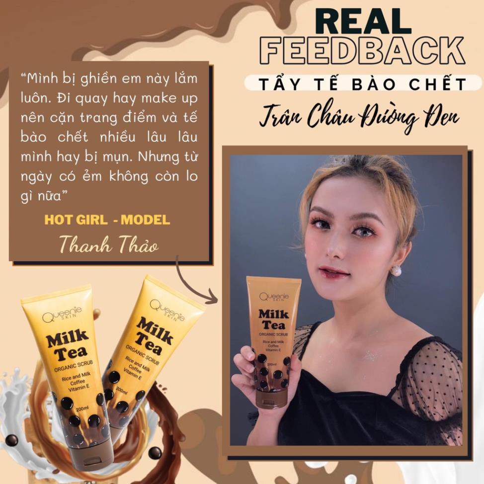 [Rẻ vô địch + Tặng Quà] Tẩy Tế Bào Chết Queenie Skin - Tẩy Tế Bào Chết Milk Tea Queenie Skin Date Mới Nhất