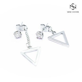 BÔNG TAI BẠC HÌNH TAM GIÁC - TẶNG KÈM HỘP ĐỰNG TRANG SỨC [ẢNH THẬT SHOP CHỤP]