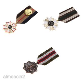 [Almencla2] 3 Chiếc Vintage Trâm Cài Sọc Đồng Nhất Cổ Áo Huy Chương Pin