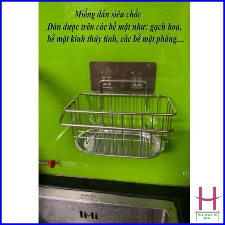 [Mã LIFEHLSALE2 giảm 10% đơn 0Đ] Kệ inox để đồ rửa chén bát dán tường có khay hứng nước cao cấp { H }