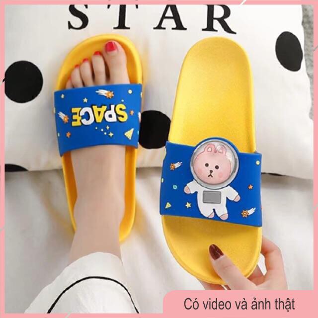 Dép Quai Ngang Gấu Brown Thỏ Cony Siêu Cute Cao Su Non Unisex Cao Cấp 2020