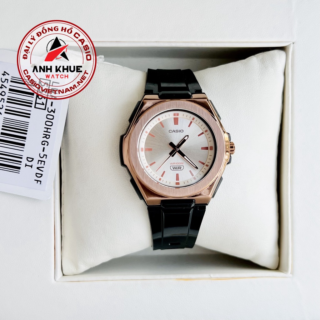 Đồng Hồ Casio Nữ LWA-300HRG-5EVDF | Dây Nhựa | Viền Mặt Mạ Vàng Hồng | Chống Nước WR100M