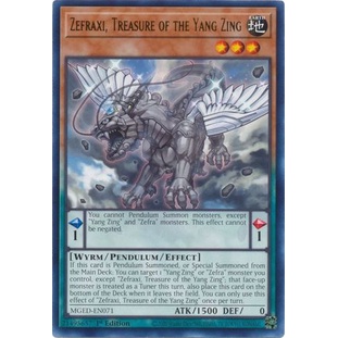 Thẻ bài Yugioh - TCG - Zefraxi, Treasure of the Yang Zing / MGED-EN071'