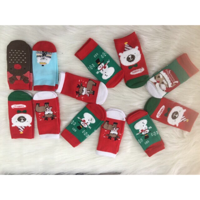 [Hoả tốc] 🎄🎄TẤT NOEL CHO BÉ SET 12 Đôi ‼️