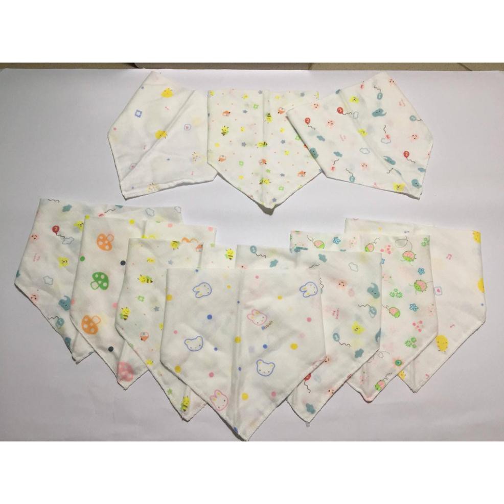 [XẢ HÀNG] 1 yếm tam giác chất liệu cotton , xô cài nút cho bé