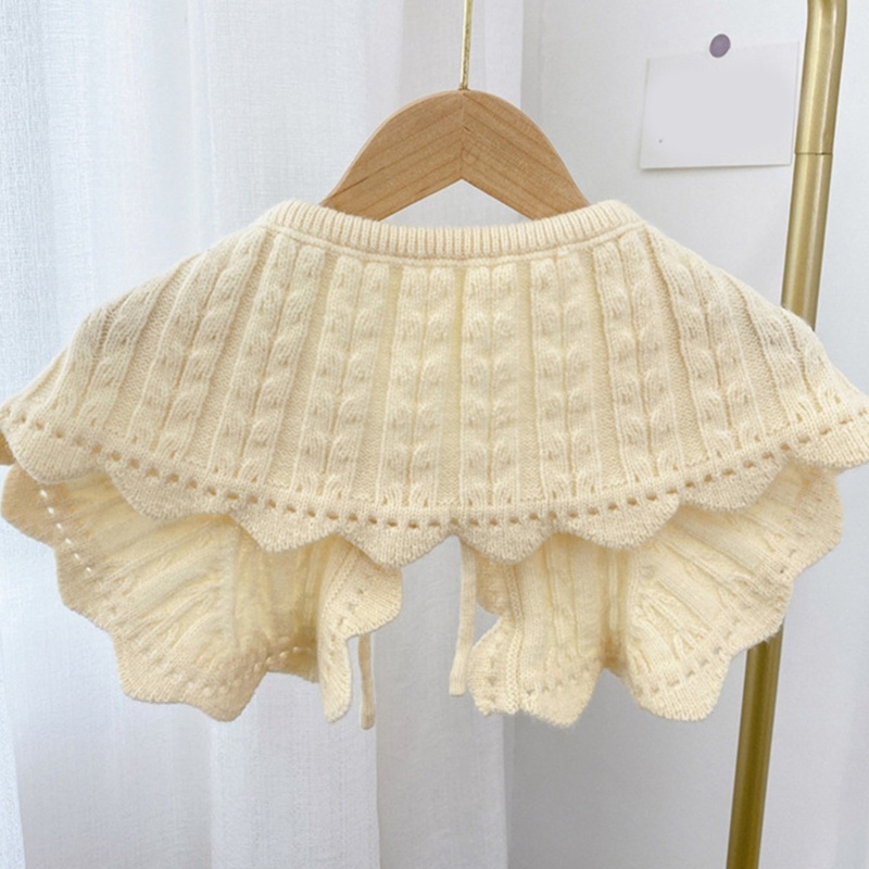 Khăn Choàng Cổ Đan Móc Màu Sắc Trơn Thắt Nơ Họa Tiết Kẻ Sọc Thời Trang Mùa Đông Cho Nữ