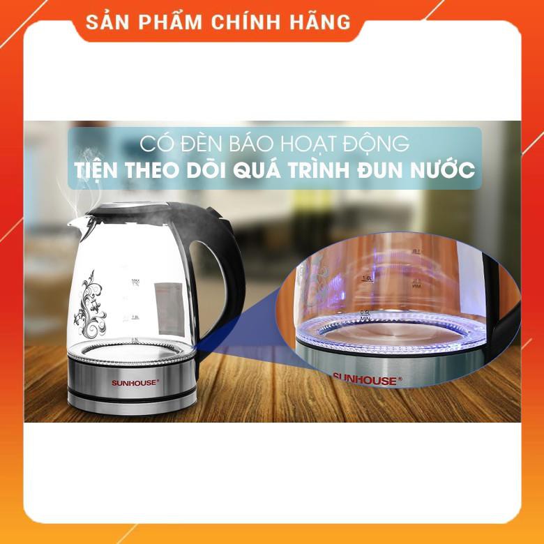 [Cao Cấp] Ấm Siêu Tốc Thủy Tinh Sunhouse SHD1217 Đẹp Sang Trọng, Đun Nhanh Sôi, Tiết kiệm Điện Năng, Bảo Hành 12 Tháng