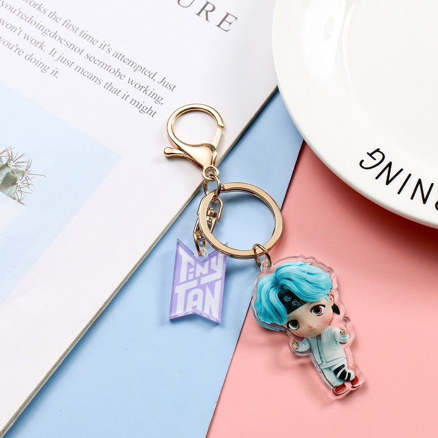 Móc Khóa Acrylic Họa Tiết Hoạt Hình Bt21 Dễ Thương
